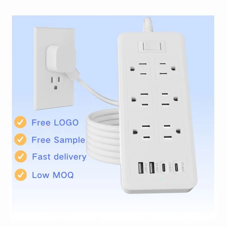 10-in-1 USプラグ電源タップ