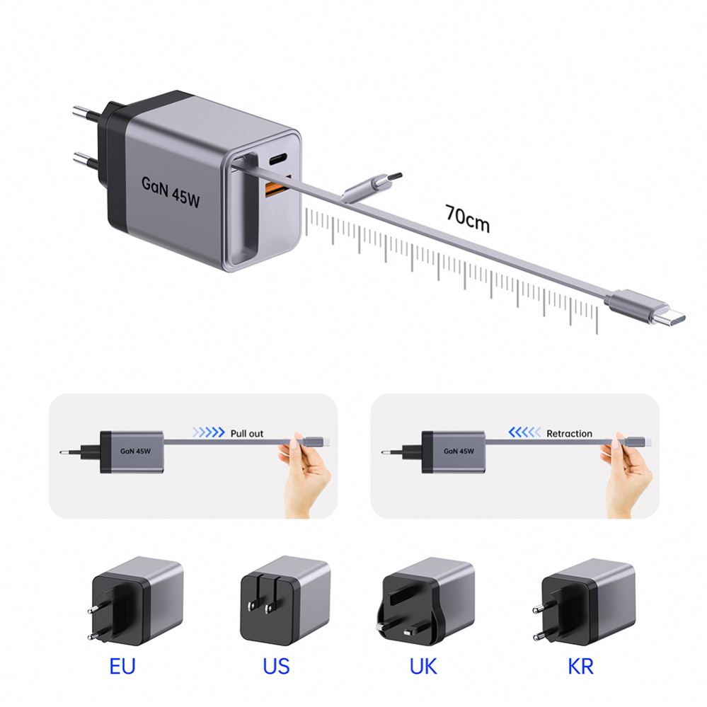 急速充電の新しいお気に入り: 格納式急速充電