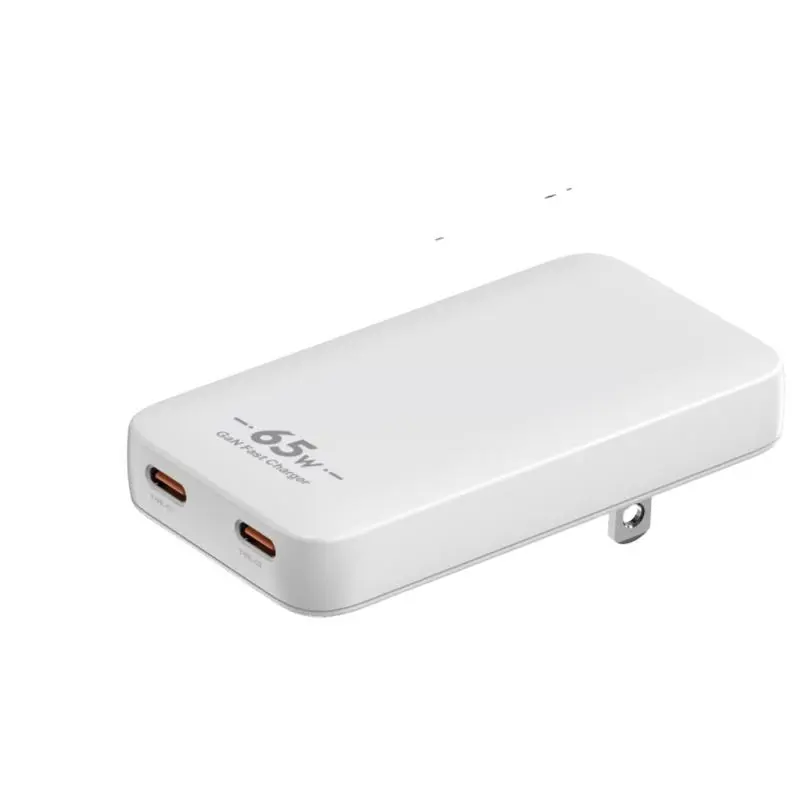 PD65W GaN USB-C 超薄型壁充電器デュアル ポート アダプタ